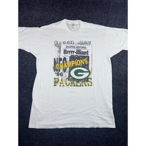 Vintage 1997 Green Bay Packers NFC Champions T-Shirt XL NFL Football Made USA